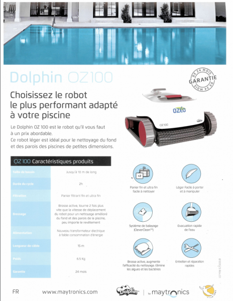 robot piscine dolphin 0z100